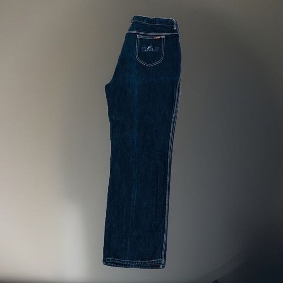 U.R. FREE Jeans Womens W35 x 30L Straight High Waist Embroidered Mom Blue Denim - Picture 4 of 9